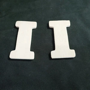 Set Of 2 Unfinished 4 Inch Wooden Alphabet Letter "I" - Picture 1 of 4