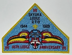 BSA OA LODGE 270 SKYUKA 45th ANNIVERSARY PATCH, 1944-1989, PALMETTO COUNCIL, NEW - Picture 1 of 2