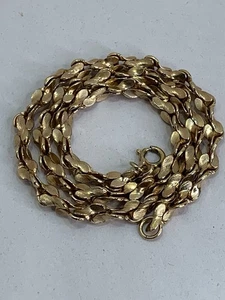 Vtg Gold Tone Necklace Chain Flat Twist Links 16”L - Picture 1 of 7