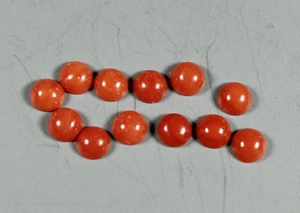 5mm Natural Italian Mediterranean Coral Cabochons - Picture 1 of 5