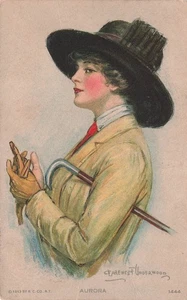CLARENCE UNDERWOOD AURORA DE MODA HERMOSA MUJER 1913 POSTAL 092225 U - Imagen 1 de 2