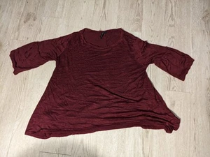 Obsession Flowy Burgundy 3/4 Sleeve Top 2x - Picture 1 of 4