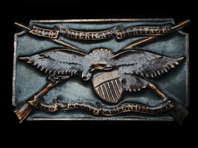 MA29123 BONITO 1976 HERENCIA AMERICANA **LA SEGUNDA ENMIENDA** HEBILLA DERECHOS ARMAS Foto 1 de 2