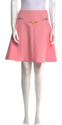 Miu Miu Pink Flared 2019 Mini skirt with flowers NWT Sz IT 40 US 2/4 - Image 1 of 4