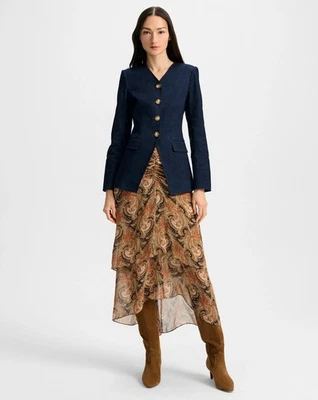 New Veronica Beard Cynthia Tailored Denim Jacket, Size 8 - Image 1 of 4