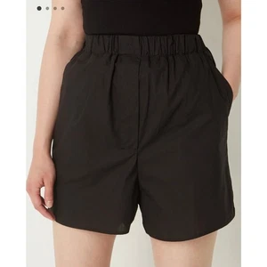 Frankie Shop Lui Pull On Organic Cotton Boxer Shorts Black Size XS - Picture 1 of 9