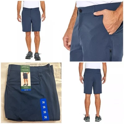 Orvis Mens Blue Lightweight Tech Size 36 Shorts, 4-WayStretch, Comfort Waistband - Image 1 of 4