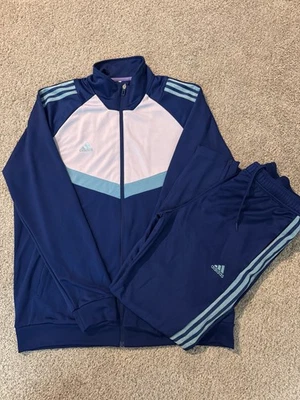 Conjunto de chaqueta y pantalón chándal Adidas Tiro grande para hombre Victory azul blanco cremallera completa Foto 1 de 2