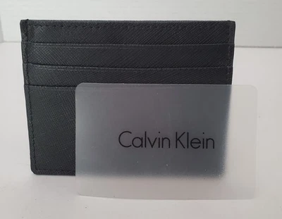Cartera con tarjetero de cuero Saffiano negra Calvin Klein Foto 1 de 4