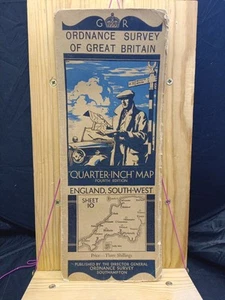 1935 Ordnance Survey Cloth Map Sheet 10 England South-West #1349 - Picture 1 of 12