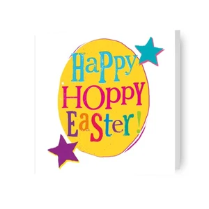 Colourful Happy Easter Card "Happy Hoppy Easter" includes envelope FSC approved - Picture 1 of 4