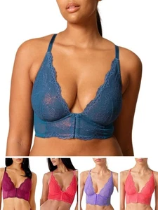 Sujetador de encaje Gossard Superboost profundo en V largo lencería bralette con aros - Imagen 1 de 37