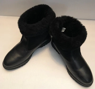 NEW! “ROCKPORT” Winter Boot Black Leather/Suede Size 8 - Image 1 of 4