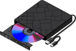 External CD DVD Drive for Laptop USB 3.0 & USB-C Portable Player CD... - Picture 1 of 7