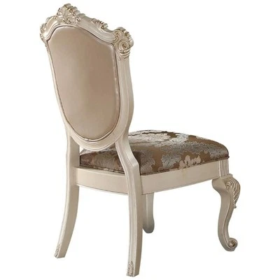ACME Chantelle Dining Side Chair in Rose Gold and Pearl White Set of 2 - Image 1 of 2