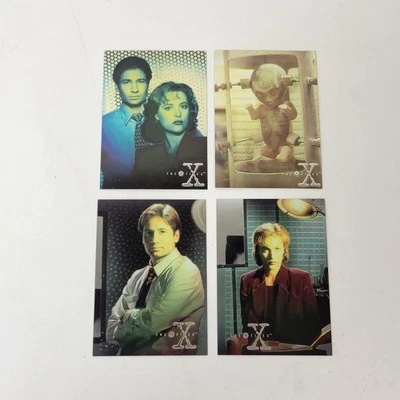1995 Topps X-Files Season 1 Complete 4 Card Finest Chromium INSERT SET - Image 1 of 2