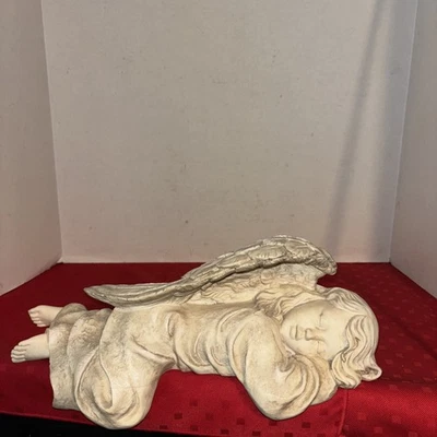 睡天使 14 英寸聚树脂货架坐垫家居装饰雕像-房地产发现 — 第 1/4 张图片