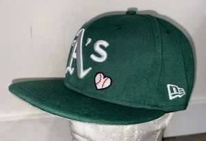New Era 59Fifty Oakland Athletics Team Heart Hat 7  5/8 1989 World Series Love - Picture 1 of 9
