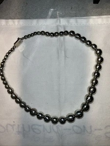 Vtg Mexico Sterling Silver 16MM Bead Ball Chain 18” Necklace “pearls” 925 - Picture 1 of 7