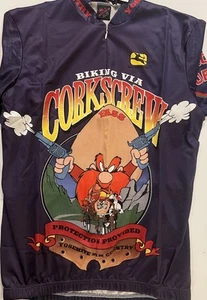 Vintage Giordana Short Sleeve cycling jersey - Yosemite Sam - Sz M 3/4 Zip - Picture 1 of 7