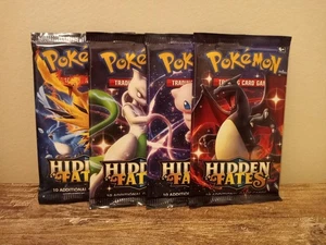 Pokemon 4x Hidden Fates Booster Packs Factory Sealed - All 4 Art Sets! - Picture 1 of 1