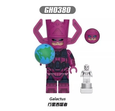 Custom Fantastic Four,  Galactus Minifigure with Silver Surfer, New/Mint - Image 1 of 2