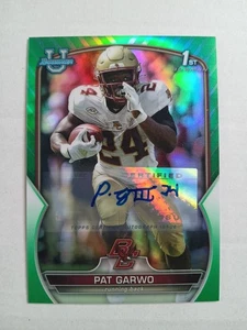 Pat Garwo 2022 Bowman U Chrome 1st Green Refractor Auto /99 #40 BC EAGLES - Picture 1 of 2