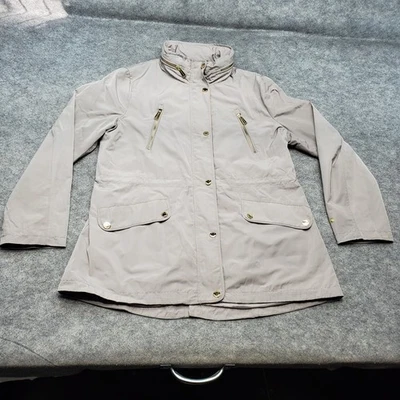 Chaqueta de lluvia Michael Kors para mujer talla XL beige cortavientos cremallera completa con capucha Foto 1 de 4