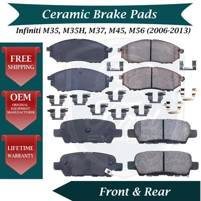 NUEVO OEM Kit de pastillas de freno delanteras y traseras de cerámica para Infiniti 2006-2013 9 años de garantía Foto 1 de 4