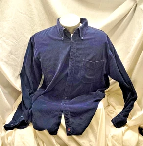 Nordstrom Corduroy button up long sleeve shirt navy, XL - Picture 1 of 13