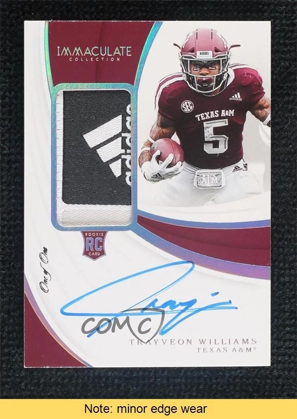 2019 Panini 1/1 Trayveon Williams #115 RPA Rookie Patch Auto Tag RC READ 07o4 - Image 1 of 3