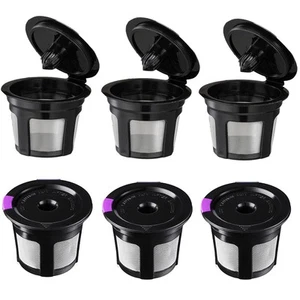 6 Pack Reusable K Cups, Universal Fit Reusable Coffee Filters with Food Grade... - Picture 1 of 7