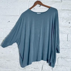 Chicos Dusty Blue Top- L GRAY - Picture 1 of 8