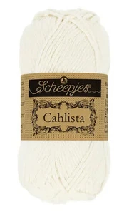 Scheepjes Cahlista 100% Algodón Natural Hilo Nupcial Blanco Lote de 10 NUEVO - Imagen 1 de 1