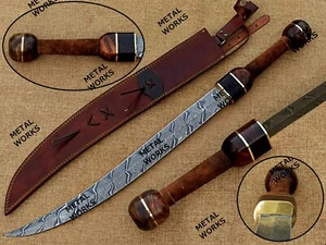 Gladiatorenschwert mit Scheide, Krummsäbelschwert, Damastschwert - Bild 1 von 9