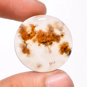 21,8 cts. 100 % natürlicher wunderschöner Chalzedon rund 26 x 26 x 5 mm Cabochon Edelstein - Bild 1 von 3