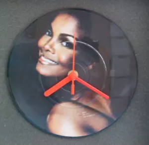 JANET JACKSON CLOCK PICTURE DISC Original Record Wall / Desk CLOCK PD7091 7" - Picture 1 of 3