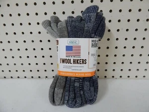 Paquete de 3 calcetines de tripulación de lana merino unisex de lana omni-grande-73713-azul marino/gris/topo - Imagen 1 de 1