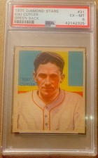 1935 Diamond Stars #31 Hazen Kiki Cuyler PSA 6 **Sharp HOF Card**