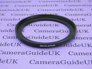 58mm to 67mm Male-Female Stepping Step Up Filter Ring Adapter 58mm-67mm  - Picture 1 of 2