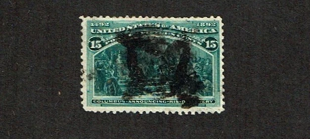 1893 U.S. COLUMBIAN EXPO Issue 15c Dk Grn Sc#238  Used  See Note ** - Image 1 of 1