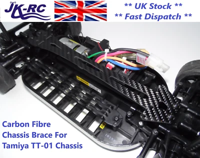 New Strong Rigid Carbon Fibre Upper/Top Deck Chassis Brace For TT-01 Chassis - Image 1 of 4