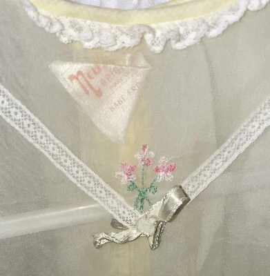 Nanette Originals Vestido Bebé Transparente Flor Bordado Encaje Talla 12m Amarillo Pascua Foto 1 de 4