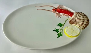 Vintage MCM Seafood Plate Cre Art Italy Tre Treviso - Picture 1 of 7