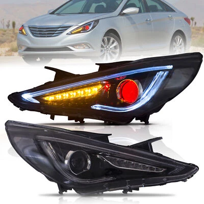 VLAND Headlights Headlamp For Hyundai Sonata 2011-2014 Projector W/Demon Eyes - Image 1 of 4