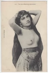 1910 Ethnic, Moorish, Topless, Naked, Youthful Girl - Algeria, North Africa - Picture 1 of 2