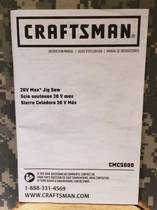 Seghetto alternativo CMCS600 ARTIGIANO 20V Max SOLO MANUALE ISTRUZIONI - Foto 1 di 2