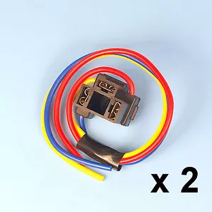 2 x H4 3 Pin Headlight Replacement Repair Bulb Holder Connector Plug Wire Socket - Picture 1 of 4