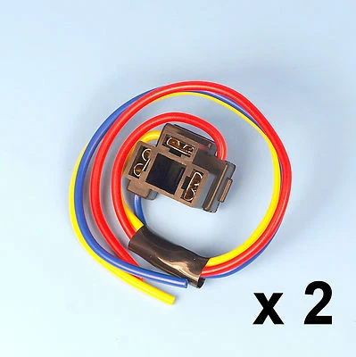 2 x H4 3 Pin Headlight Replacement Repair Bulb Holder Connector Plug Wire Socket - Image 1 of 4
