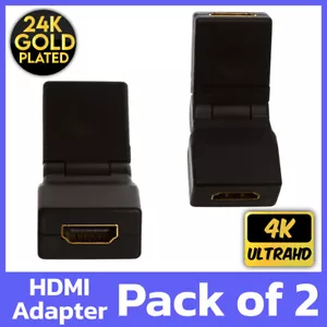 2er-Pack HDMI schwenkbare Kupplung nach oben nach unten verstellbarer Winkel Adapter HDMI Kabel Extender - Bild 1 von 3